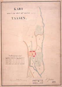 Kart over Søndre Tåsen