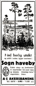 Annonse i Aftenposten 1935.